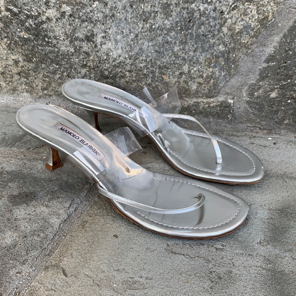 Manolo Blahnik Shoes - Manolo Blahnik Silver Mules